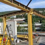 Detalj spoja nosača i stupa – EXC3 čelična nadogradnja s EUROPAN sustavom, Greif Hotel Maria Theresia, Trst.